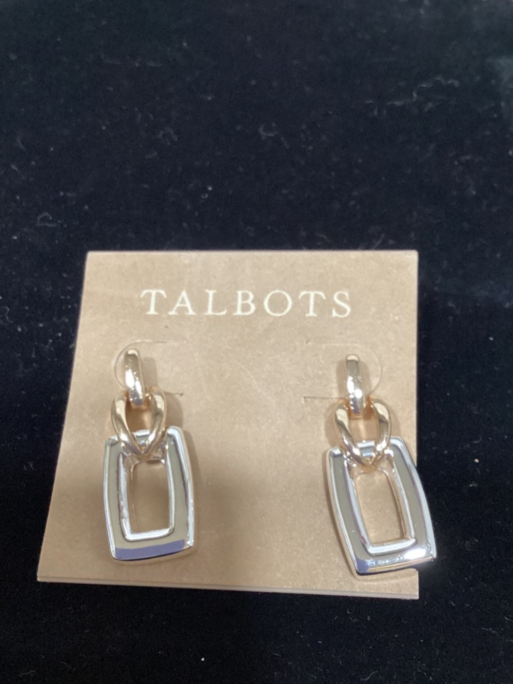 Talbots Two-Tone Gold and Silver Linked Drop Earrings
